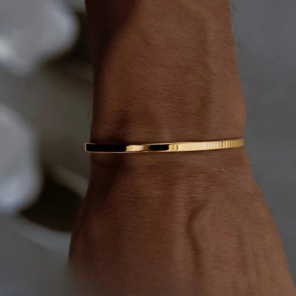 Wolf William Stainless Steel Golden Bracelet