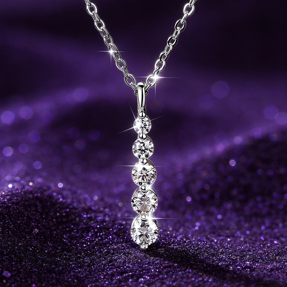 Muse Multi-Round Diamond Necklace - Silver