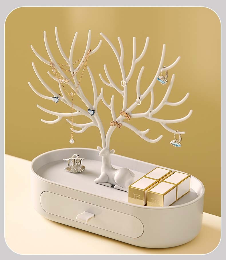 Deer Antler's Tree Jewellery Box - White