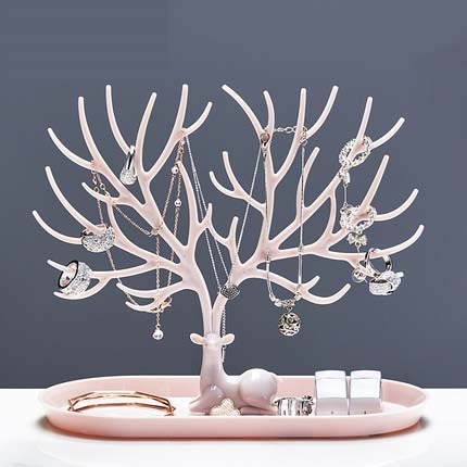 Deer Antler's Tree Jewellery Box - Pink