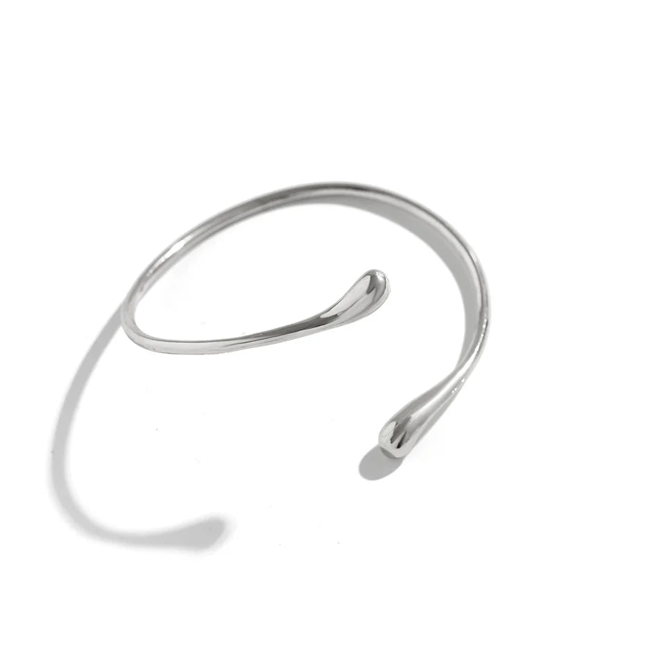 Open Cuff Arm Bangle - Silver