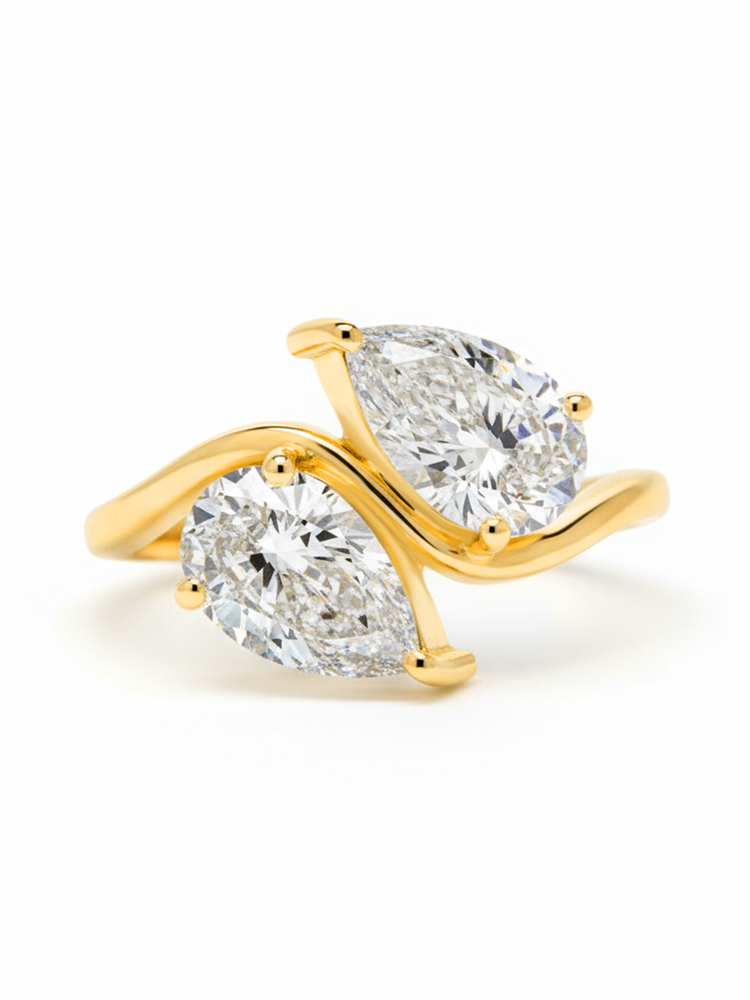 Muse Double Diamond Ring - Gold