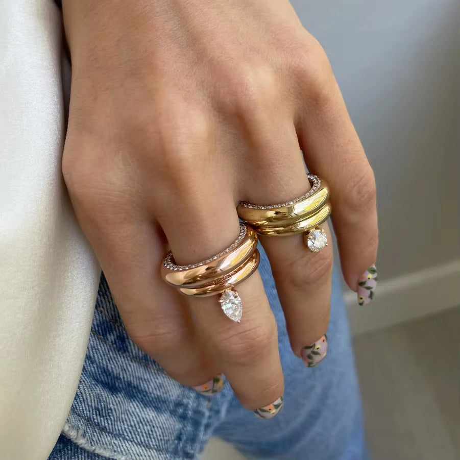 Muse Mini Round Diamond Ring - Silver