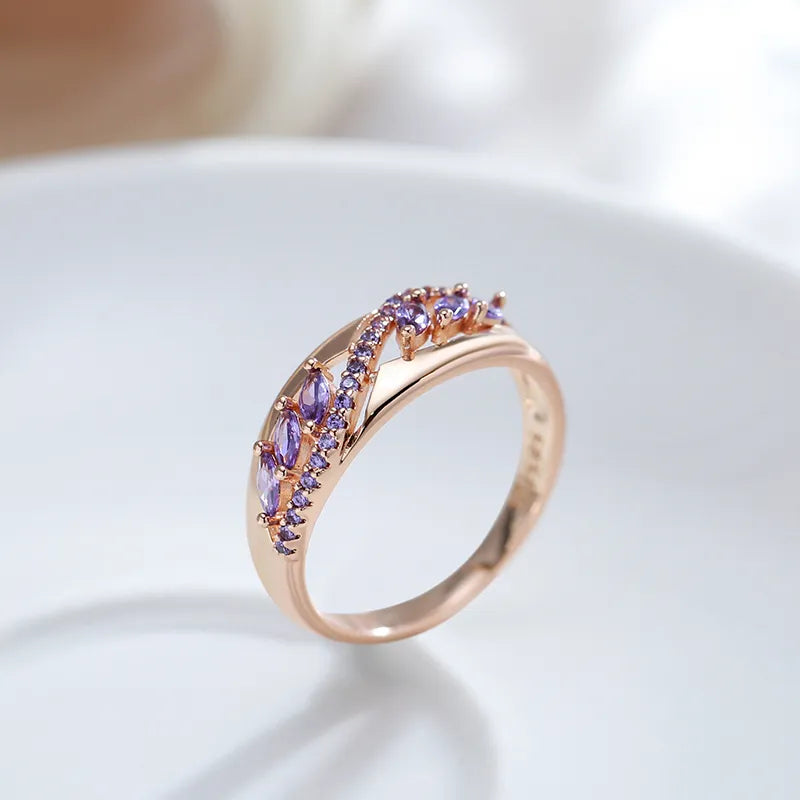 Aria Amethyst Ring - Gold