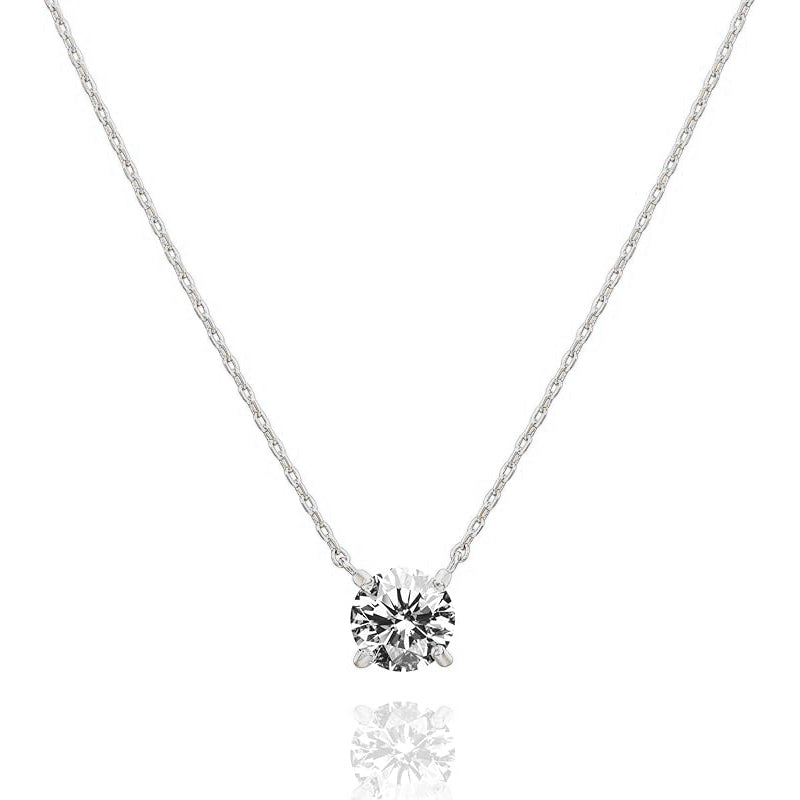 Muse Round Diamond Necklace - Silver
