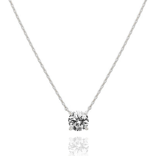 Muse Round Diamond Necklace - Silver