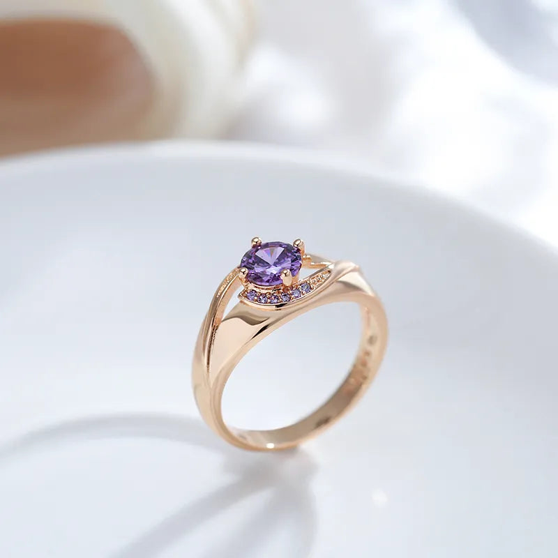 Arya Amethyst Ring - Gold