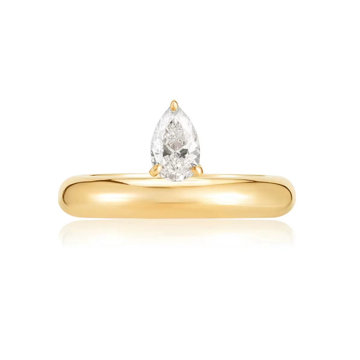 Muse Mini Pear Diamond Ring - Silver