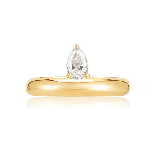 Muse Mini Pear Diamond Ring - Gold