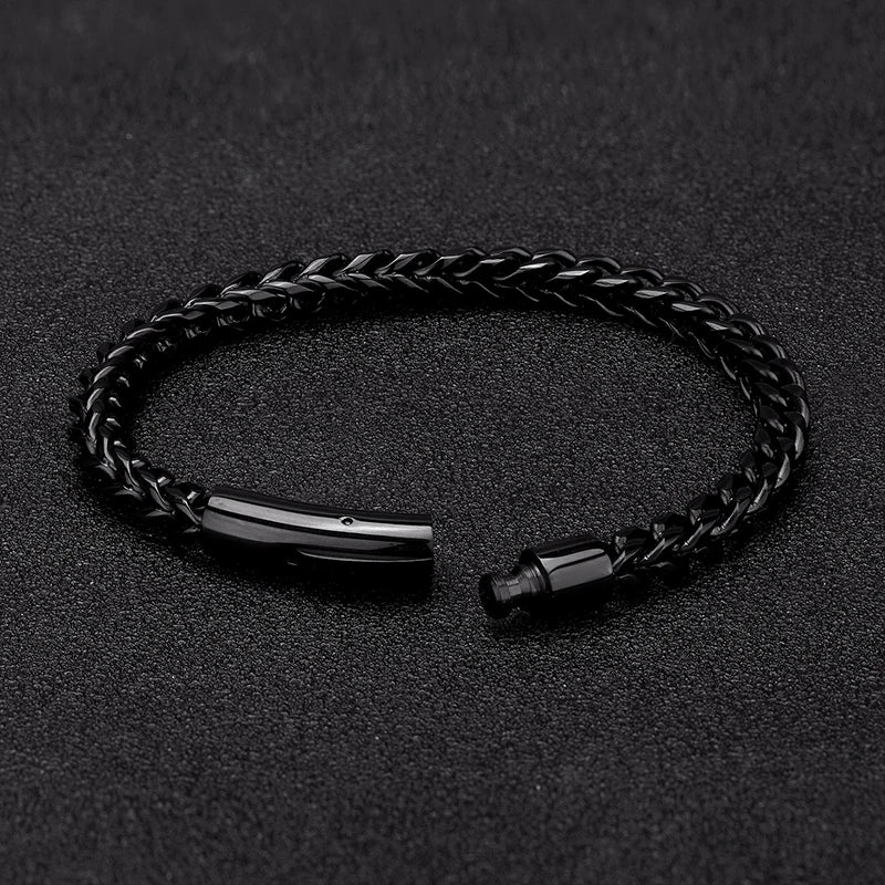 Men's Stainless Steel Magnet Bracelet - Black