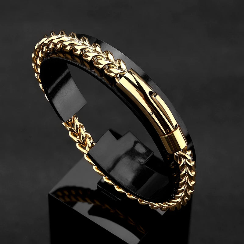 Men's Stainless Steel Magnet Bracelet - Gold