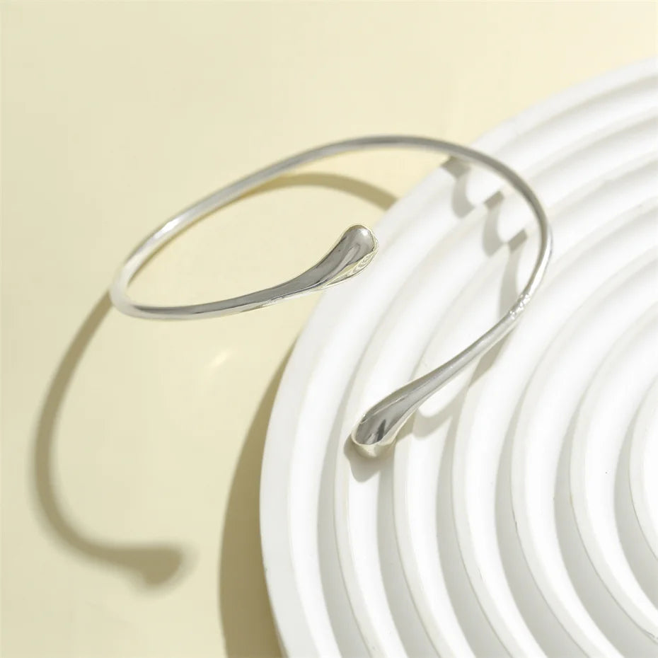 Open Cuff Arm Bangle - Silver