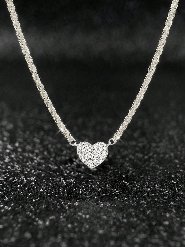 Muse Heart Necklace - Silver