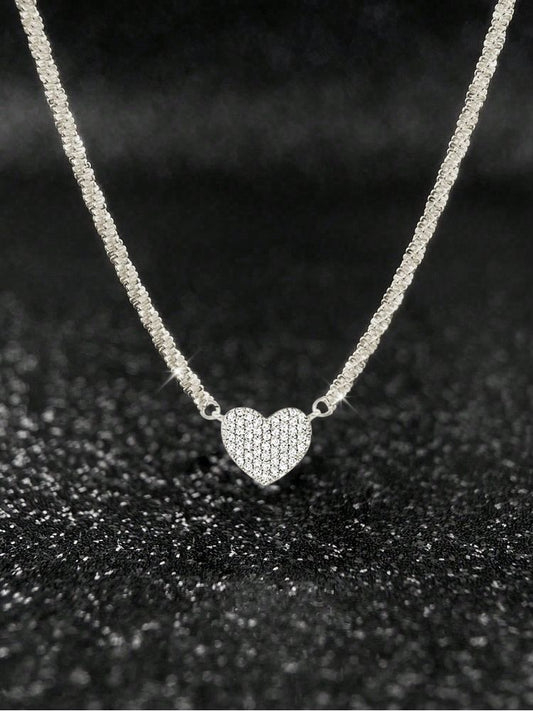 Muse Heart Necklace - Silver