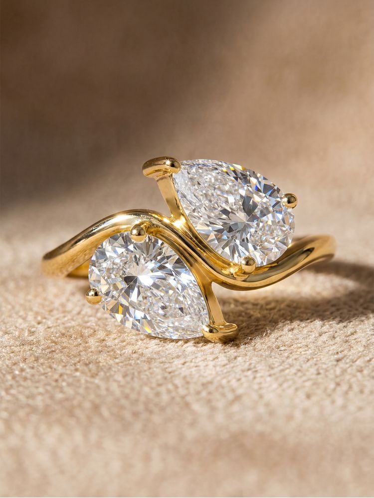 Muse Double Diamond Ring - Gold