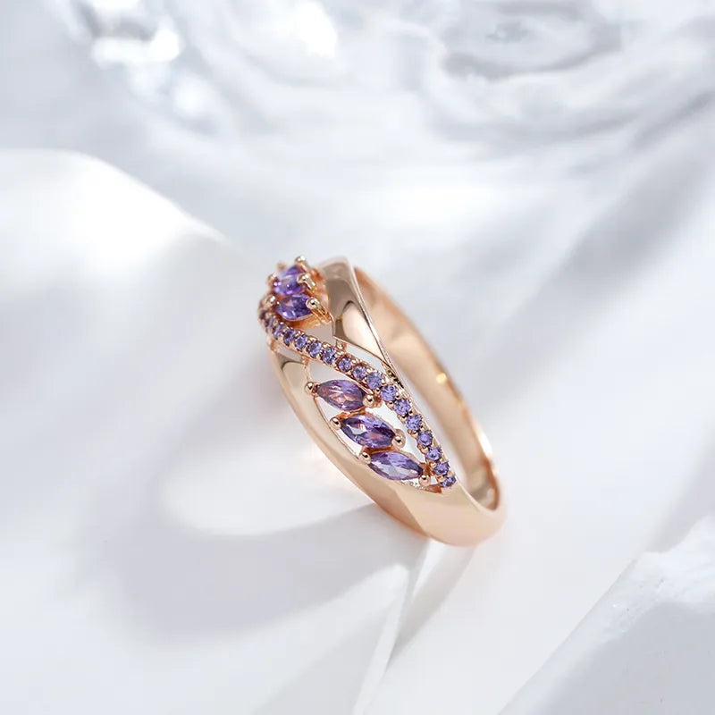 Aria Amethyst Ring - Gold