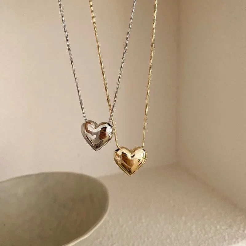 GG Love Heart Necklace - Silver