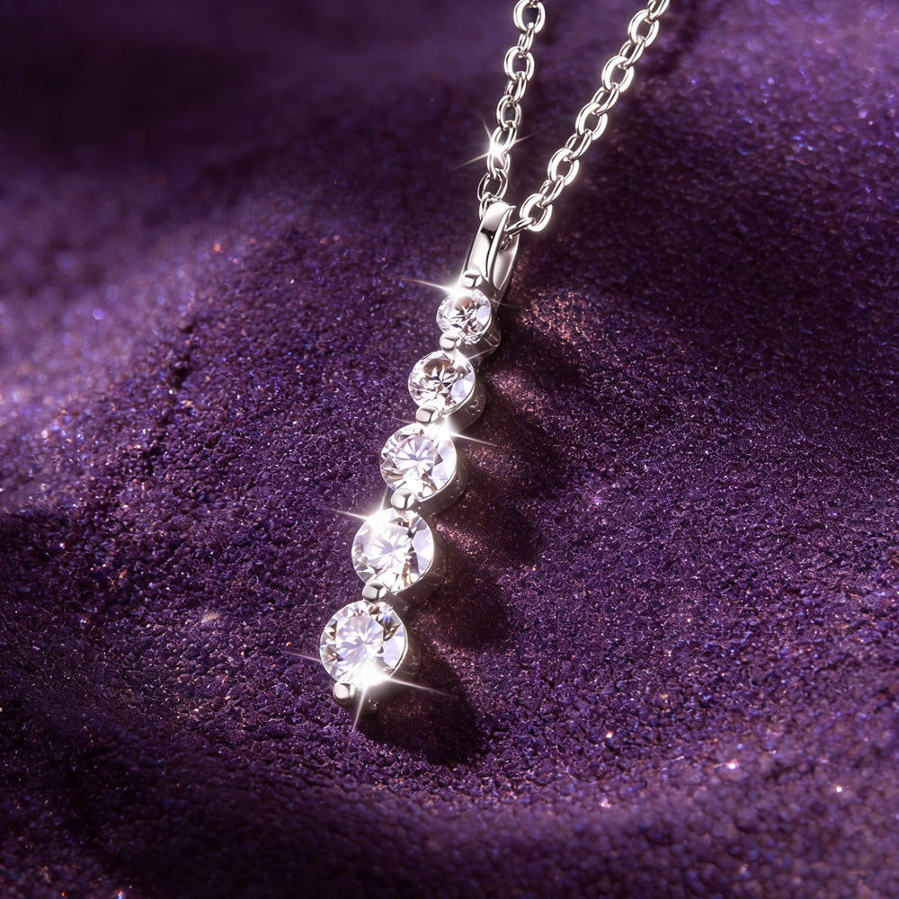 Muse Multi-Round Diamond Necklace - Silver