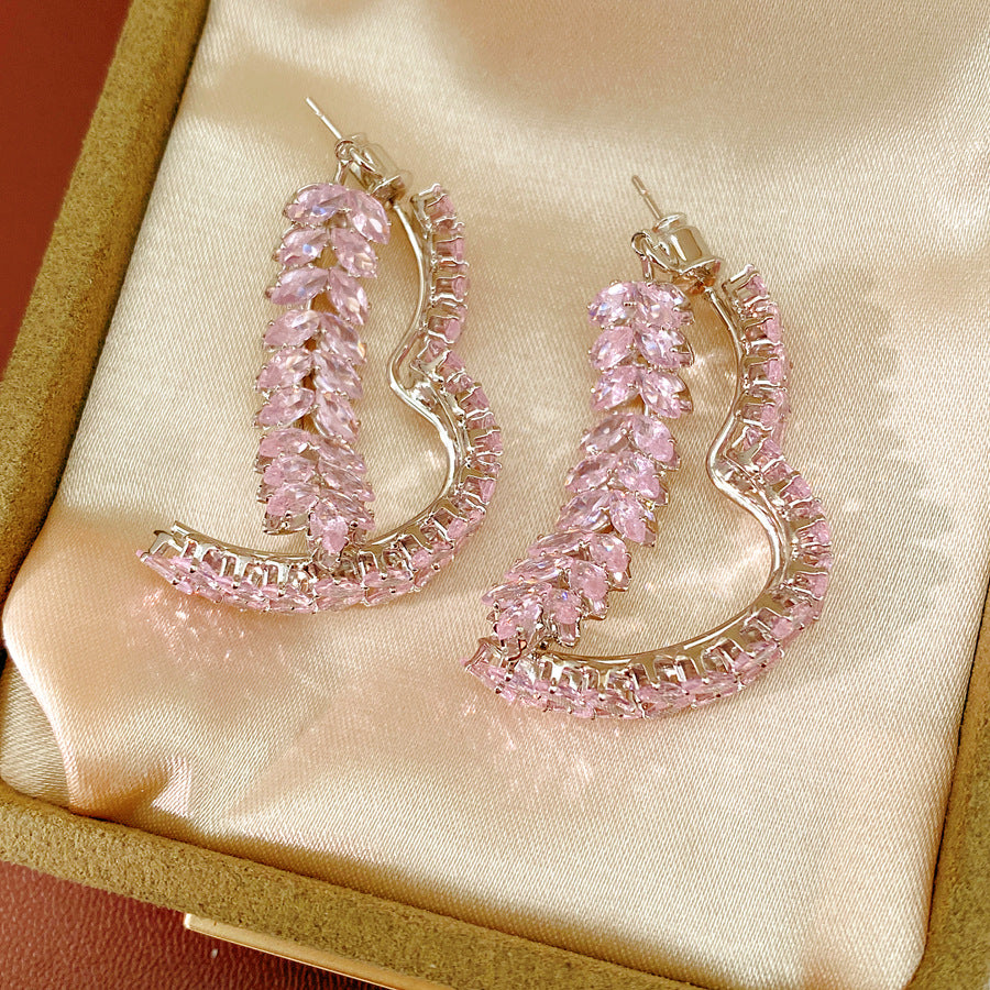 GG Love Heart Pink Hoops