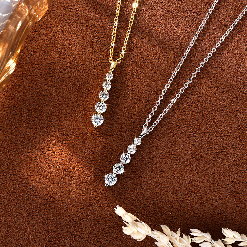 Muse Multi-Round Diamond Necklace - Silver