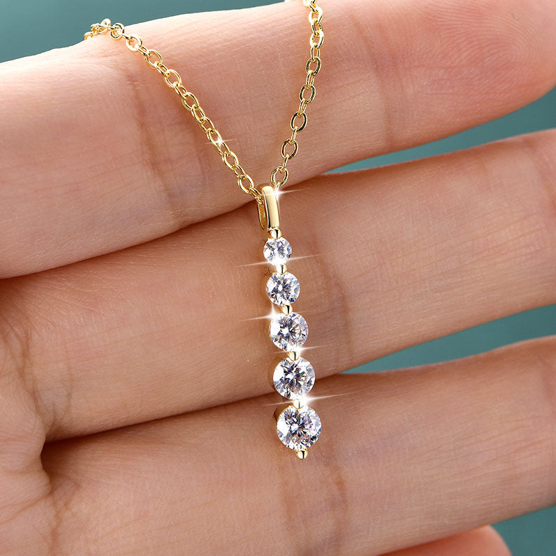 Muse Multi-Round Diamond Necklace - Gold