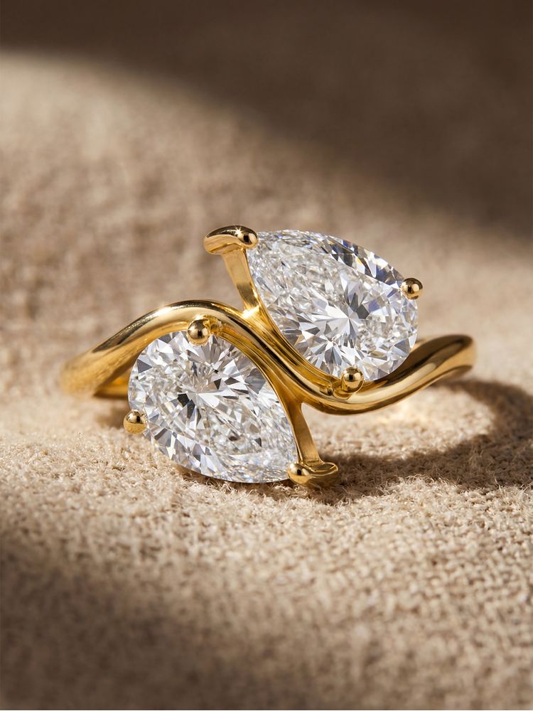 Muse Double Diamond Ring - Gold
