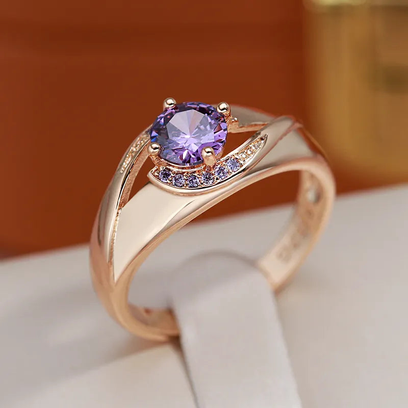 Arya Amethyst Ring - Gold