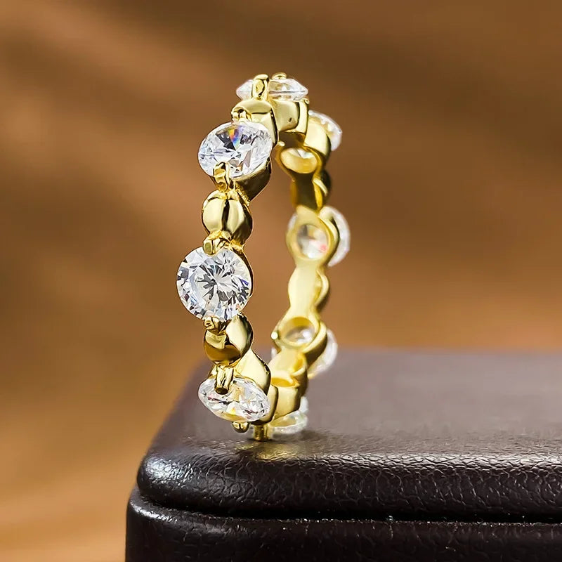2.79 Carat Round Brilliant Diamond Eternity Ring in 14K Yellow Gold