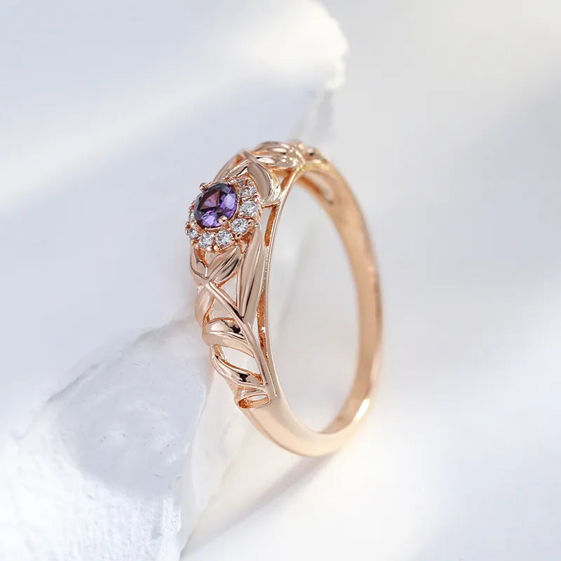 Anka Amethyst Ring - Gold