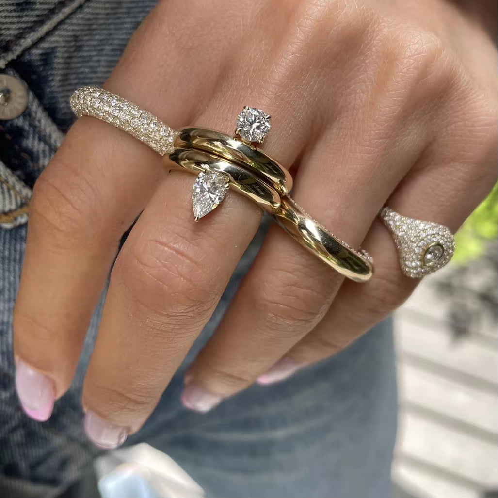 Muse Mini Round Diamond Ring - Silver