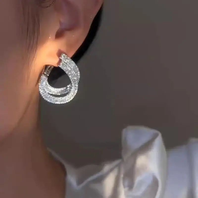 GG Double-Trouble Silver Round Earrings