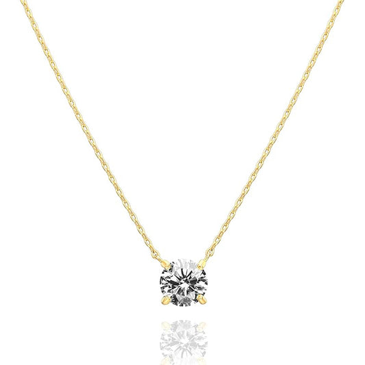 Muse Round Diamond Necklace - Gold