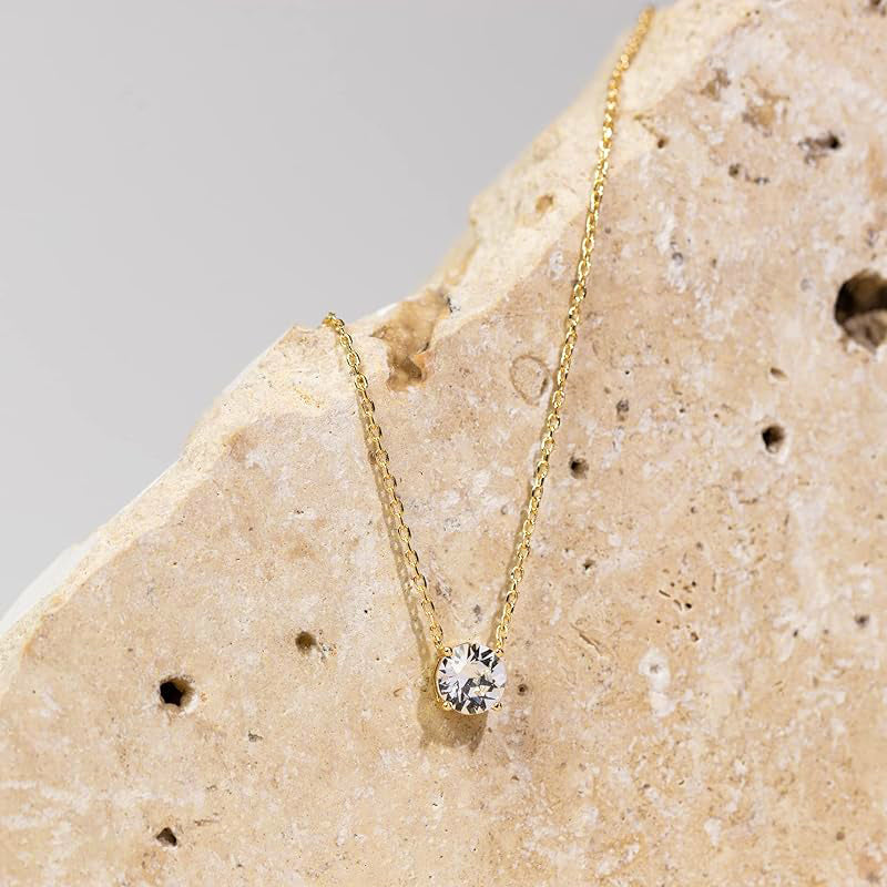 Muse Round Diamond Necklace - Gold