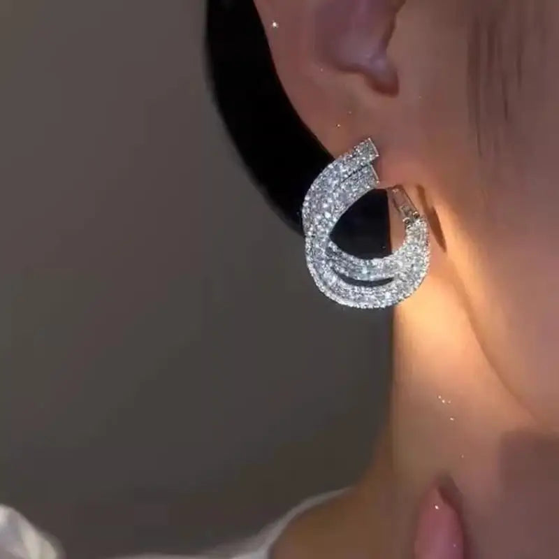 GG Double-Trouble Silver Round Earrings