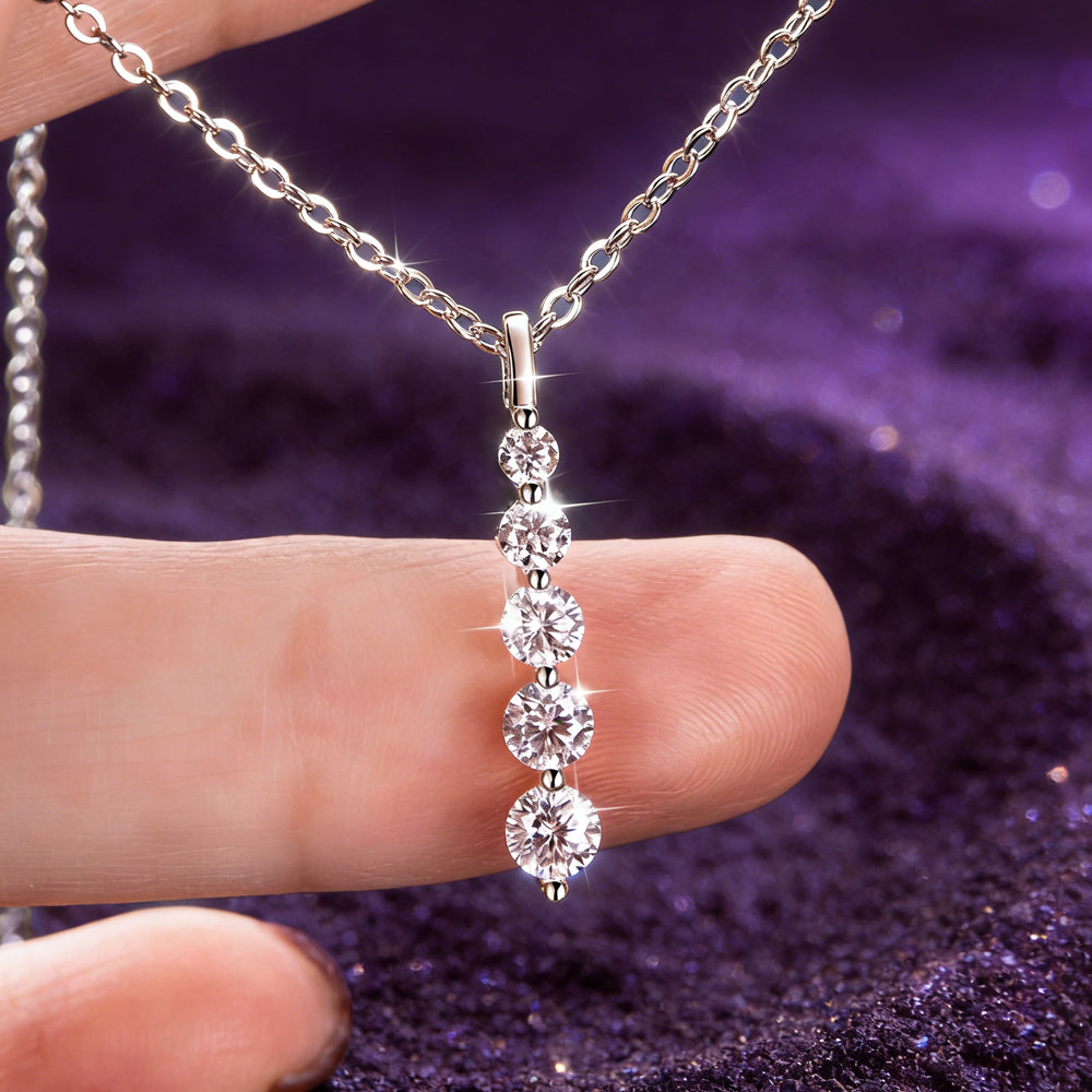 Muse Multi-Round Diamond Necklace - Silver
