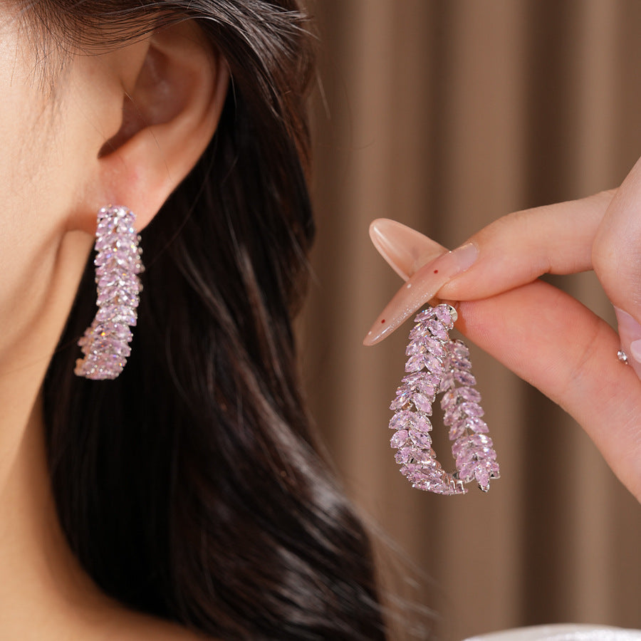 GG Love Heart Pink Hoops
