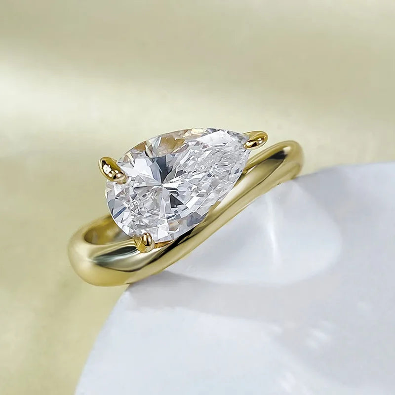 0.63 Carat Water Drop Diamond Ring in 14K Gold