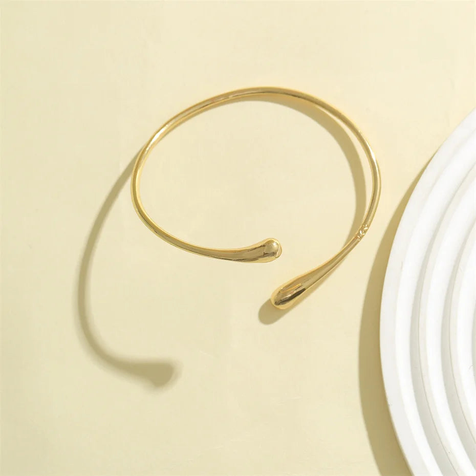 Open Cuff Arm Bangle - Gold