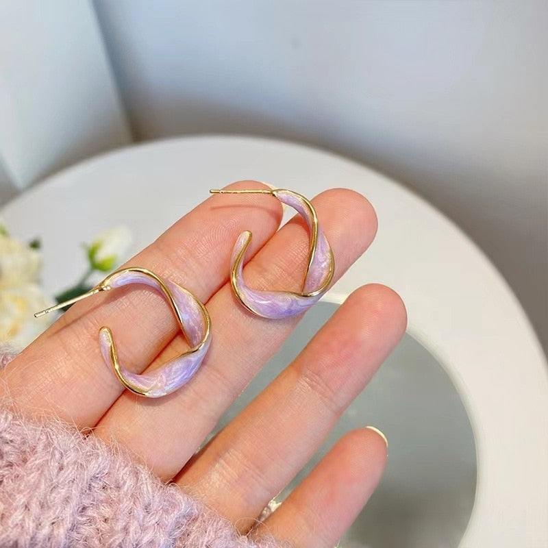 Twisted Lavender Earring