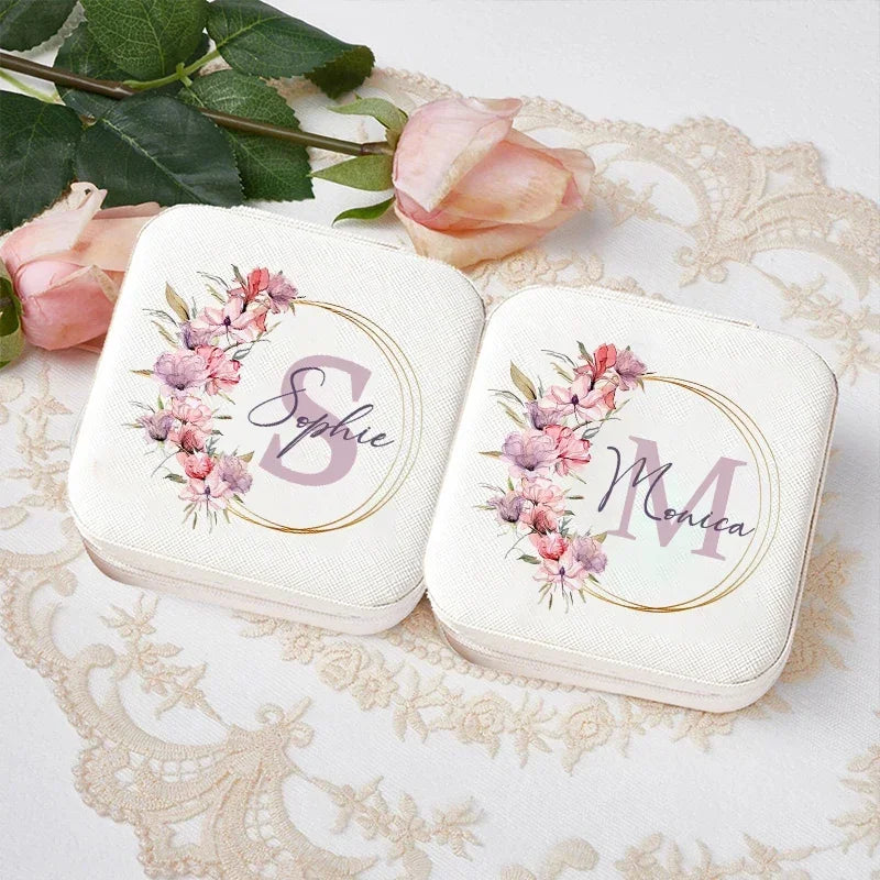 A-Z Customised Bridesmaid Jewellery Box - Pink