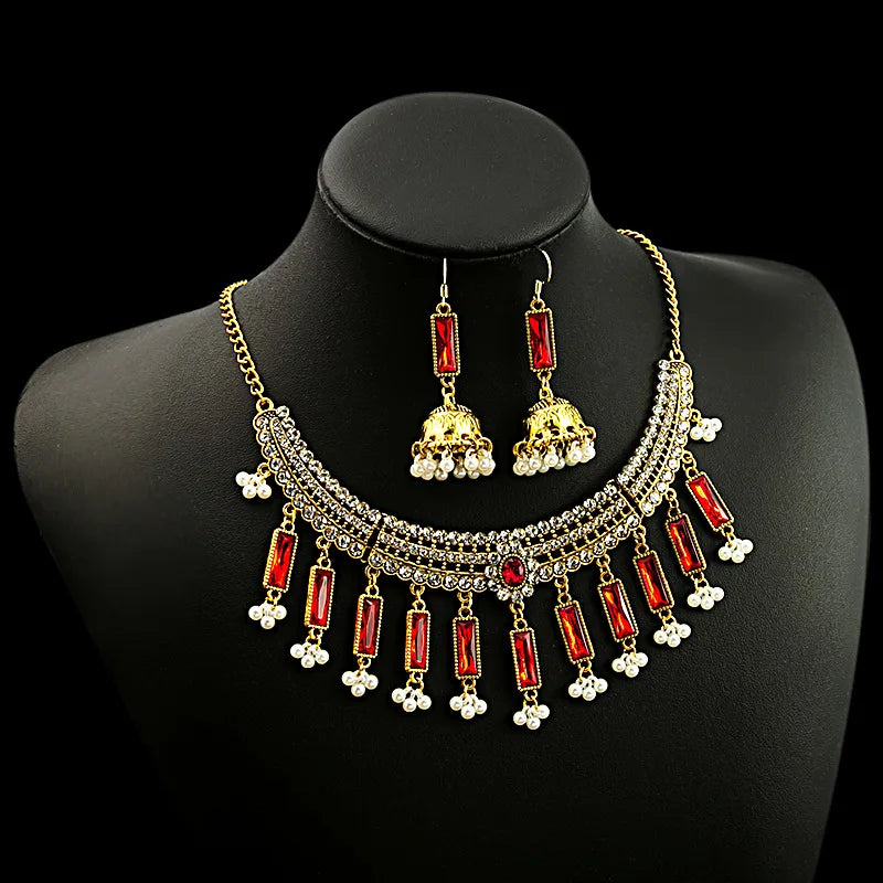 Indian Gold Plated Jewellery Set - Aadrika Pink