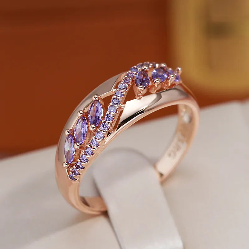 Aria Amethyst Ring - Gold