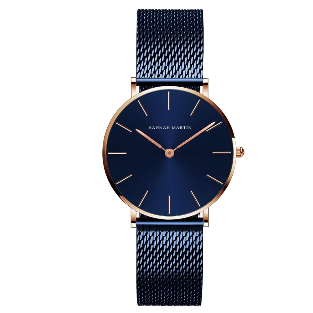 Stainless Steel Luxury Watch - Midnight Blue