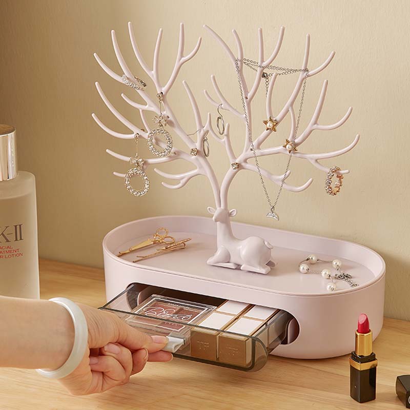 Deer Antler's Tree Jewellery Box - Pink