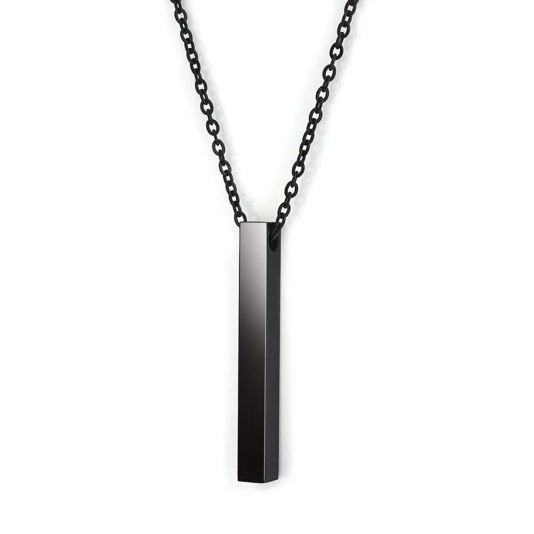 Stainless Steel Pendant Necklace - Black