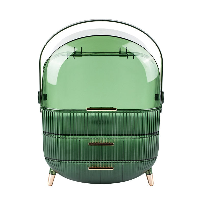 Luxury Cosmetic Storage - Transparent green