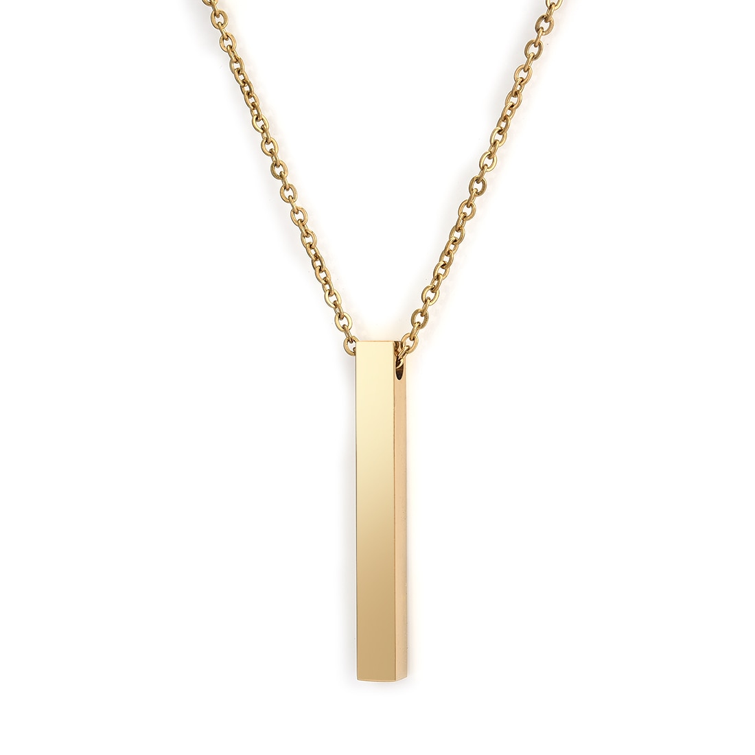 Stainless Steel Pendant Necklace - Gold