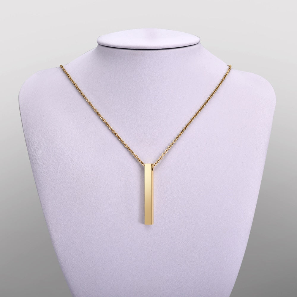 Stainless Steel Pendant Necklace - Gold