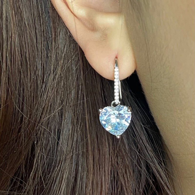 Heart-Shaped Diamond Earrings