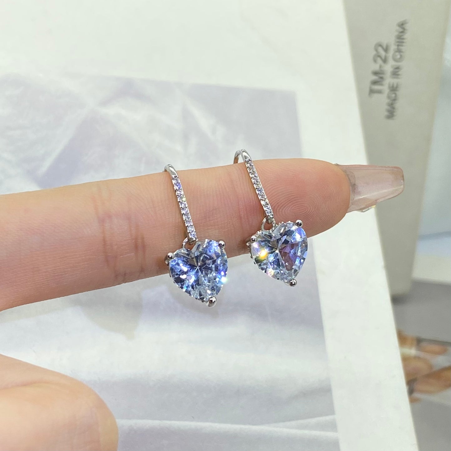 Heart-Shaped Diamond Earrings